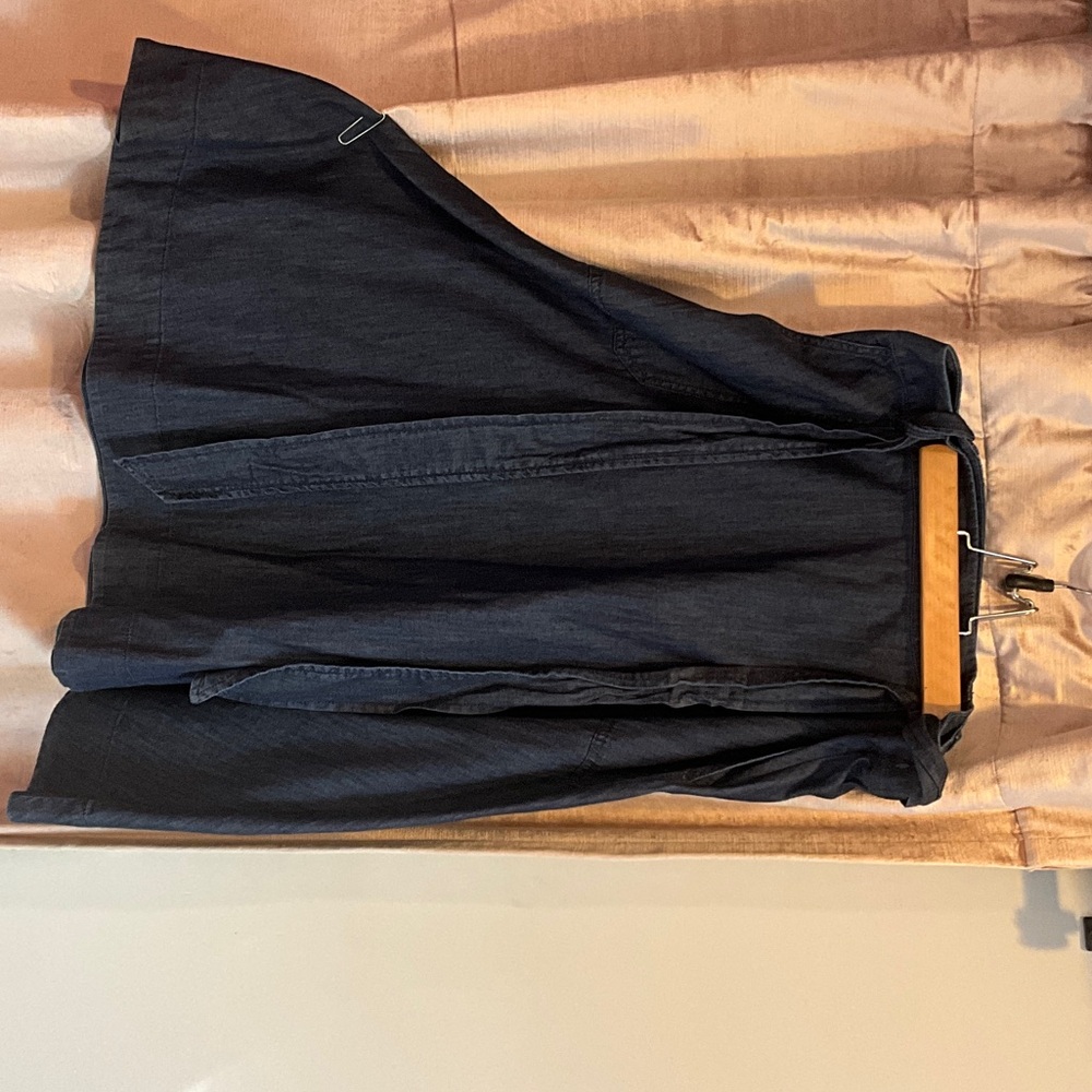 Dark Blue Denim whimsy skirt with ties in front
